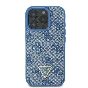 Guess GUHCP16SP4TDSCPB Leather Metal Logo Strass Crossbody keménytok iPhone 16 - kék kép