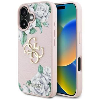 Guess GUHCP16SPGROP4MP Grained Roses Big 4G Logo tok iPhone 16 - rózsaszín kép