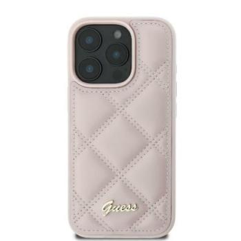 Guess GUHCP16SPSQSQSP Quiled Metal Logo keménytok iPhone 16 - rózsaszín kép
