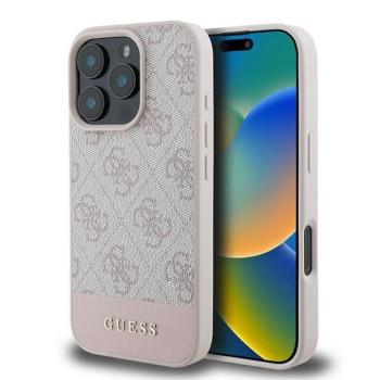 Guess GUHCP16XG4GLPI 4G Bottom Stripe keménytok iPhone 16 Pro Max - rózsaszín kép