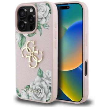 Guess GUHCP16XPGROP4MP Grained Roses Big 4G Logo tok iPhone 16 Pro Max - rózsaszín kép