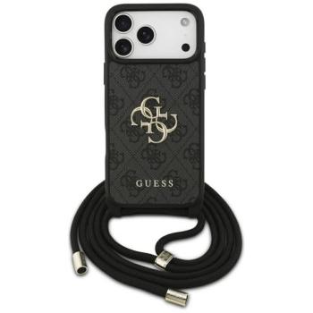 Guess GUHCP17XP4GMGCRK 4G Big Logo Cord Stap Crossbody nyakpántos tok iPhone 17 Pro Max - fekete kép