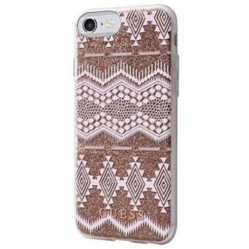 Guess GUHCP7TGTA iPhone 7/8/SE 2020 / SE 2022 bézs Aztec Tribal 3D keménytok kép