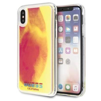 Guess GUHCPXGLCPI iPhone X/Xs rózsaszín California foszforeszkáló keménytok kép