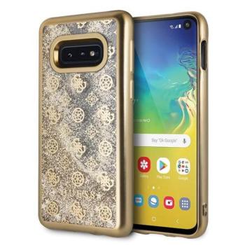 Guess GUHCS10 LPEOLGGO S10 e G970 arany 4G Peony folyékony csillogó kristályos keménytok kép