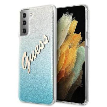 Guess GUHCS21MPCUGLSBL S21+ G996 kék csillogó színátmenetes Script keménytok kép