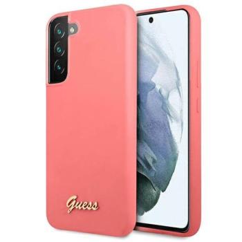 Guess GUHCS22MLSLMGFU S22+ S906 fukszia szilikon Script Metal Logo keménytok kép