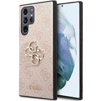 Guess GUHCS23L4GMGPI S23 Ultra S918 rózsaszín 4G nagy fém logós keménytok kép