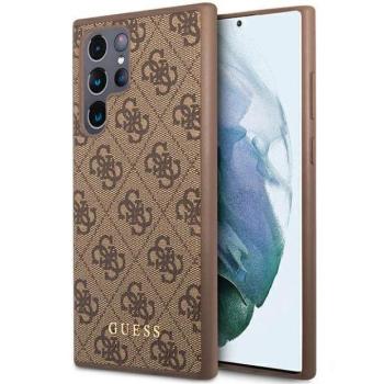 Guess GUHCS23LG4GFBR S23 Ultra S918 barna 4G fém arany logós keménytok kép