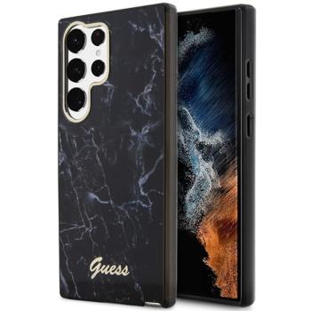 Guess GUHCS23LPCUMAK Samsung Galaxy S23 UltraS918 fekete keménytok Márvány kép