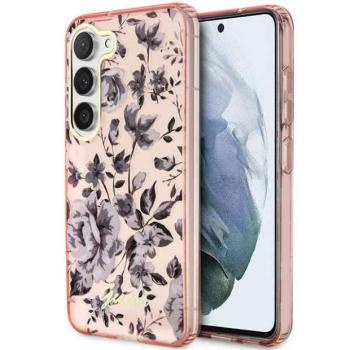 Guess GUHCS23MHCFWSP Samsung Galaxy S23+ S916 rózsaszín keménytok virág kollekció kép