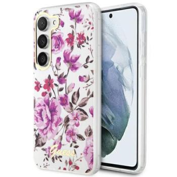 Guess GUHCS23MHCFWST Samsung Galaxy S23+ S916 fehér keménytok virág kollekció kép