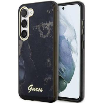 Guess GUHCS23MHTMRSK Samsung Galaxy S23+ S916 fekete keménytok Golden Marble kollekció kép