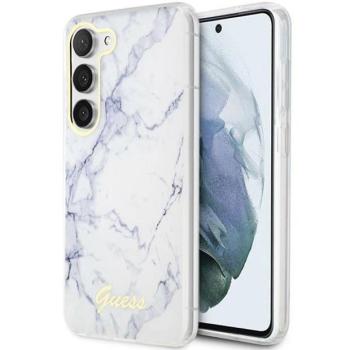 Guess GUHCS23MPCUMAH Samsung Galaxy S23+ S916 fehér keménytok Márvány kép