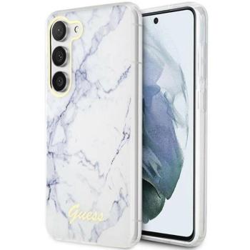Guess GUHCS23SPCUMAH Samsung Galaxy S23 S911 fehér keménytok Márvány kép