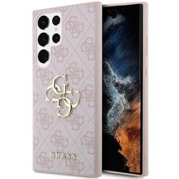 Guess GUHCS24L4GMGPI S24 Ultra S928 rózsaszín keménytok 4G nagy fém logó kép