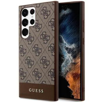 Guess GUHCS24LG4GLBR S24 Ultra S928 barna keménytok 4G Stripe kollekció kép