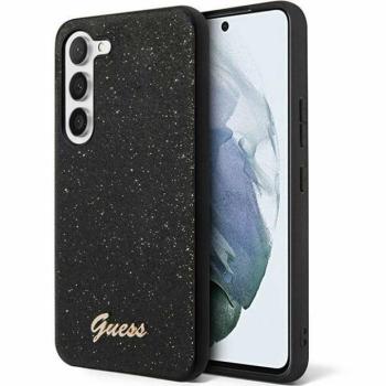 Guess GUHCS24SHGGSHHK S24 S921 fekete keménytok Glitter Script kép