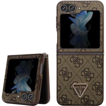 Guess GUHCZF5P4TDPW F731 Z Flip5 barna keménytok bőr 4G Triangle Strass kép