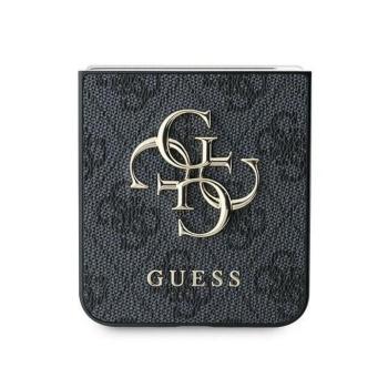 Guess GUHCZF64GMGGR 4G Leather Metal Logo tok Samsung Galaxy Z Flip6 - fekete kép