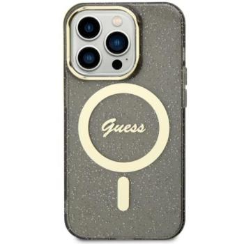 Guess GUHMN61HCMCGK iPhone 11 6.1&quot; fekete keménytok Glitter Gold MagSafe kép