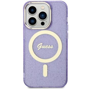 Guess GUHMN61HCMCGU iPhone 11 6.1&quot; lila keménytok Glitter Gold MagSafe kép