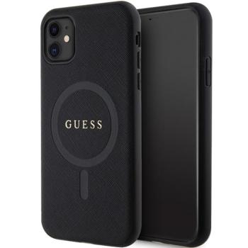 Guess GUHMN61PSAHMCK iPhone 11 6.1&quot; fekete keménytok Saffiano MagSafe Saffiano kép
