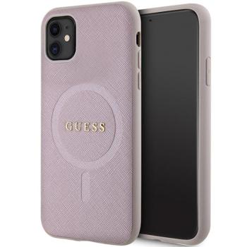 Guess GUHMN61PSAHMCP iPhone 11 6.1&quot; rózsaszín keménytok Saffiano MagSafe Saffiano kép