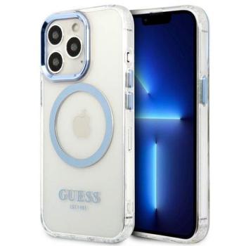 Guess GUHMP13LHTRMB iPhone 13 Pro / 13 6,1&quot; kék keménytok fém kontúrral Magsafe kép