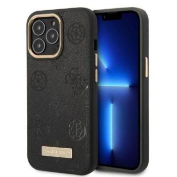 Guess GUHMP13LSAPSTK iPhone 13 Pro / 13 6,1&quot; fekete Peony Logo Plate MagSafe keménytok kép