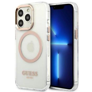 Guess GUHMP13XHTRMD iPhone 13 Pro Max 6,7&quot; arany keménytok fémkontúrú Magsafe tok kép