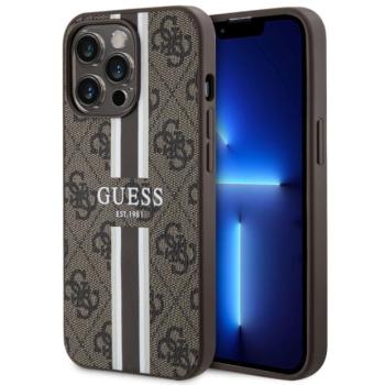 Guess GUHMP13XP4RPSW iPhone 13 Pro Max 6.7&quot; barna keménytok 4G nyomtatott csíkok MagSafe kép