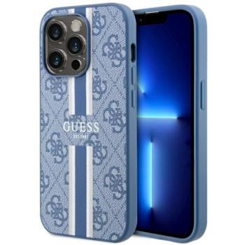 Guess GUHMP14LP4RPSB iPhone 14 Pro 6.1&quot; kék keménytok 4G nyomtatott csíkok MagSafe kép