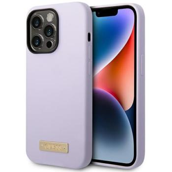 Guess GUHMP14LSBPLU iPhone 14 Pro 6,1&quot; lila keménytok Szilikon logólemez MagSafe kép
