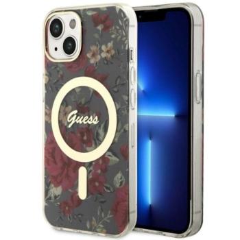 Guess GUHMP14MHCFWSA iPhone 14 Plus 6.7&quot; khaki színű keménytok Flower MagSafe kép