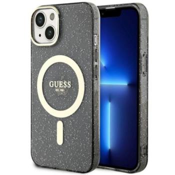 Guess GUHMP14MHCMCGK iPhone 14 Plus / 15 Plus 6,7&quot; fekete keménytok Glitter Gold MagSafe kép