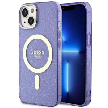 Guess GUHMP14MHCMCGU iPhone 14 Plus / 15 Plus 6.7&quot; lila keménytok Glitter Gold MagSafe kép