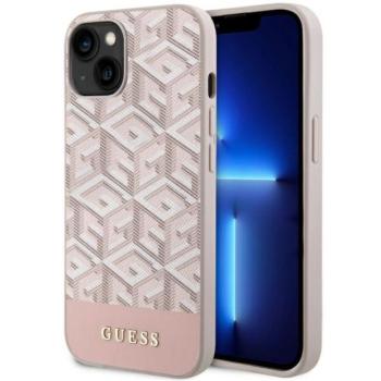 Guess GUHMP14MHGCFSEP iPhone 14 Plus / 15 Plus 6.7&quot; rózsaszín keménytok GCube Stripe MagSafe kép