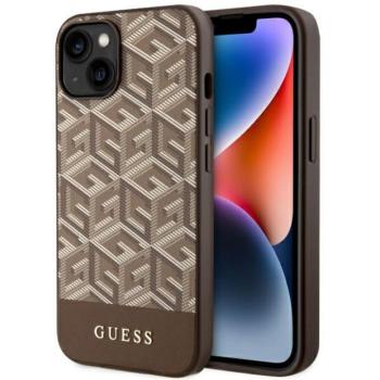 Guess GUHMP14MHGCFSEW iPhone 14 Plus / 15 Plus 6.7&quot; barna keménytok GCube Stripe MagSafe kép
