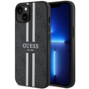 Guess GUHMP14MP4RPSK iPhone 14 Plus / 15 Plus 6.7&quot; fekete keménytok 4G nyomtatott csíkos MagSafe tok 4G kép