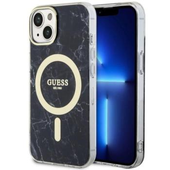 Guess GUHMP14MPCUMAK iPhone 14 Plus / 15 Plus 6.7&quot; fekete keménytok Márvány MagSafe márvány tok kép
