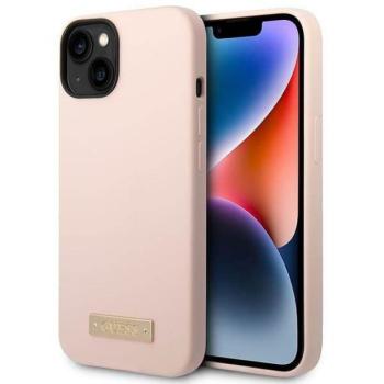 Guess GUHMP14MSBPLP iPhone 14 Plus / 15 Plus 6.7&quot; rózsaszín keménytok Szilikon logós lemez MagSafe kép