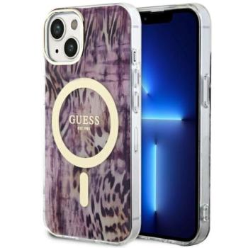 Guess GUHMP14SHLEOPWWP iPhone 14 6.1&quot; rózsaszín keménytok Leopard MagSafe kép