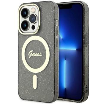 Guess GUHMP14XHCMCGK iPhone 14 Pro Max 6.7&quot; fekete keménytok Glitter Gold MagSafe kép