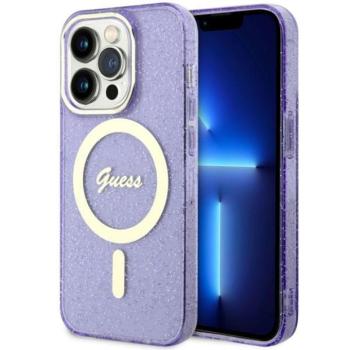 Guess GUHMP14XHCMCGU iPhone 14 Pro Max 6.7&quot; lila keménytok Glitter Gold MagSafe kép