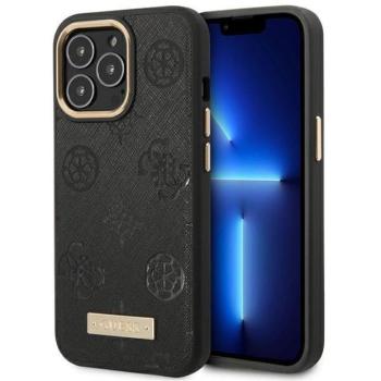 Guess GUHMP14XSAPSTK iPhone 14 Pro Max 6.7&quot; fekete keménytok Peony Logo Plate MagSafe kép