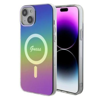 Guess GUHMP15MHITSK iPhone 15 Plus 6.7&quot; szivárványos keménytok IML Irizáló MagSafe kép