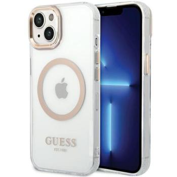 Guess GUHMP15MHTRMD Metal Outline MagSafe-kompatibilis tok iPhone 14 Plus/15 Plus - arany színű kép