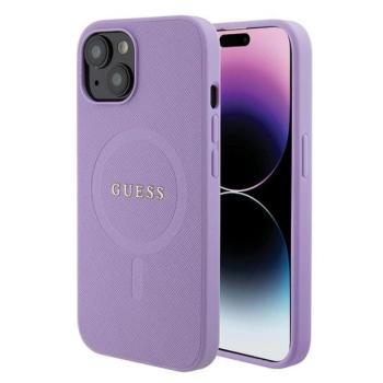 Guess GUHMP15MPSAHMCU iPhone 15 Plus / 14 Plus 6.7&quot; lila keménytok Saffiano MagSafe kép