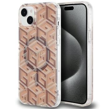 Guess GUHMP15SHGCUSTGW iPhone 15 6.1&quot; barna keménytok IML GCube MagSafe kép
